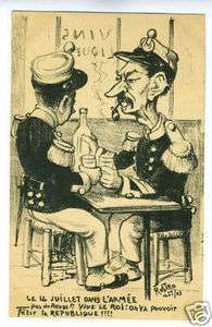 art ROSTRO Political cartoon France old 1900s postcard  