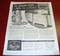 1947 Antique Magic Chef Gas Stove Range Mrs. Modern Ad  