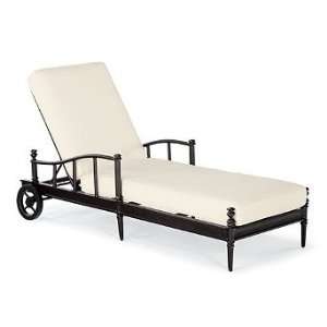  Sorrento Outdoor Chaise Lounge Chair with Cushions   Wheat 