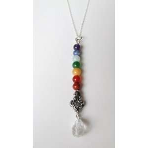 Chakra Necklace Gemstone Beaded Balancing Sterling Silver 18 Necklace 