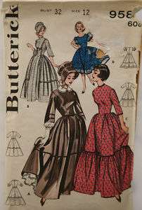 Vintage Centennial Dress & Bonnet Costume Pattern  
