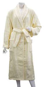   Women Luxury Terry Velour 100% Cotton Bath Robe Bathrobe Beige  