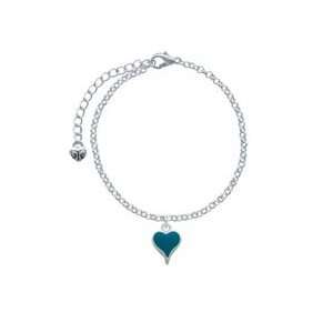  Small Long Turquoise Heart Elegant Charm Bracelet [Jewelry 