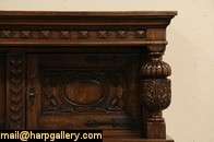 Carved Oak 1900 Court Cupboard   Antique Cabinet  