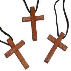12 WOODEN CROSS Necklaces   New Wholesale Lot FREE SHIP  