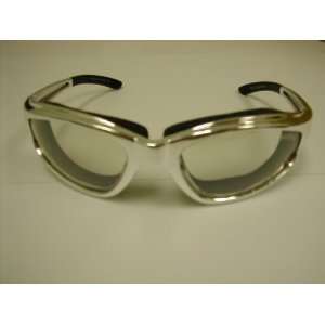  Chrome Antifog Ranger Style Sunglasses   Clear Lens 