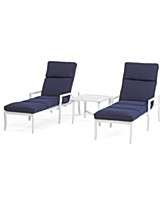 Oceanside Outdoor Patio Furniture, 3 Piece Chaise Set (2 Chaise 