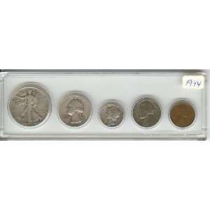 COINS U S  SILVER 1944 BIRTH YEAR COIN SET WALKING LIBERTY HALF DOLLAR 
