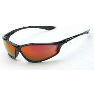   Crossfire 3469 KP6 Safety Glasses Red Mirror Lens   Shiny Black Frame