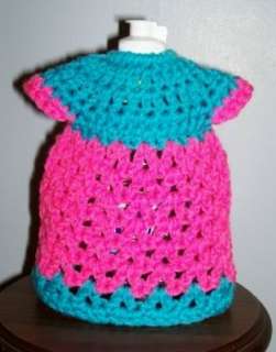 Short Dish Soap Bottle Cover CROCHET Pink and Aqua NEW  