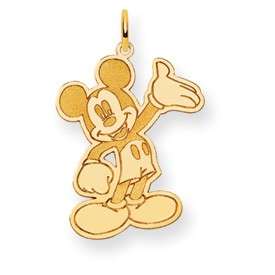 14K Gold Mickey Mouse Charm Pendant Walt Disney Jewelry  