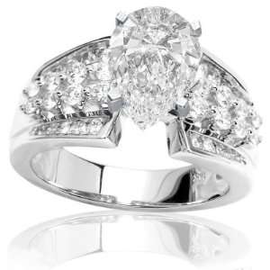  Princess Cut Wedding Ring Only with a 0.72 Carat Oval Cut / Shape D 