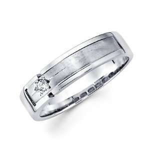   Mens Diamond Wedding Ring Band .05ct (G H Color, SI2 Clarity) Jewelry