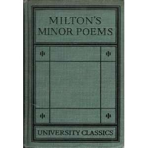  Miltons Minor Poems Arthur Lee Books