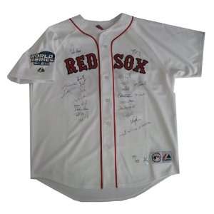 Autographed 2007 Red Sox Team Signed Jersey with World Series Patch 