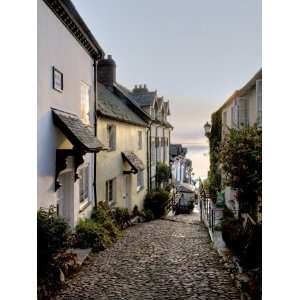 Cobbled Lane in Clovelly Fishing Village, North Devon, England Premium 