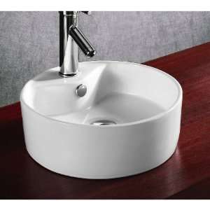  Caracalla CA4161 Round White Ceramic Vessel Bathroom Sink 