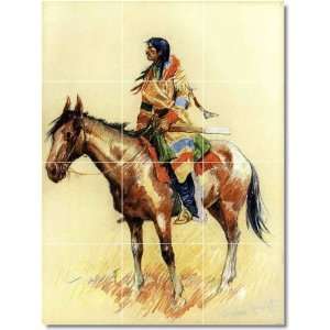 Frederic Remington Indians Floor Tile Mural 23  18x24 using (12) 6x6 