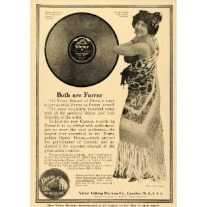  1915 Ad Geraldine Farrar Opera Singer Victor Records 