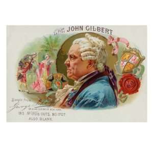  La Flor de John Gilbert Brand Cigar Box Label Stretched 