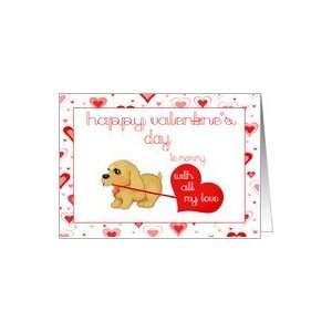  Little Puppy Dog Mommy Valentines Day Love Card Greeting 