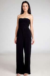 Juicy Couture Black Smocked Terry Jumpsuit for women  