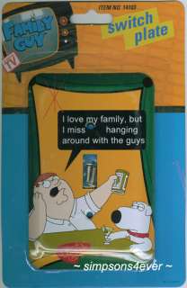 FAMILY GUY Peter Griffin Brian LIGHT SWITCH COVER Plate  