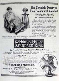 1912 Robbins & Myers Springfield, OH Standard Fans AD  