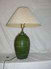 Vintage mid century Haeger green table lamp ceramic signed