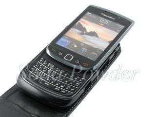 Flip Leather Case Pouch for Blackberry Torch 9800 Black  