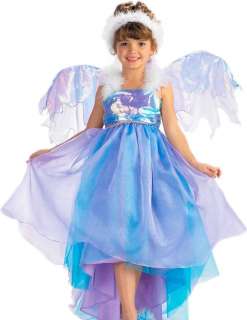 Girls Pretty Blue Purple Flower Fairy Princess Halloween Costume 