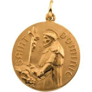  14K Yellow Gold St. Dominic Medal Pendant Jewelry