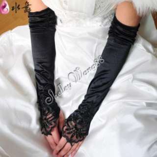   Fingerless Wedding Bridal Satin Gloves Dress Suit Party Evening  