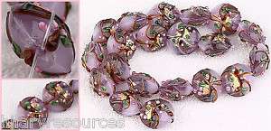 20 Flower Craft Lampwork Glass Beads Coin 22mm D0361 4  