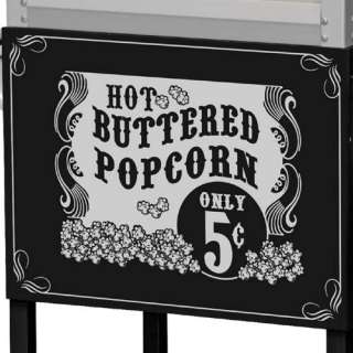 Funtime 8oz Black Popcorn Popper Machine Cart + Popcorn Starter Pack 