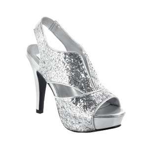 KAT by Dyeables in SILVER GLITTER Bridal Bridesmaid Prom Pageant Shoes 