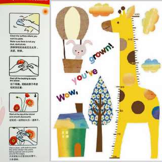   Kid Growth Height Measure Chart Removable Wall Paper Stickers Decals