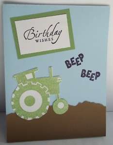 Stampin Up greeting card boy tractor birthday PY LOT  