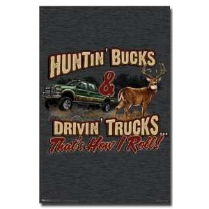  Buckwear Hunting Bucks Driving Trucks Roll Poster 9870 