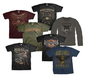 Harley Davidson® Mens t Shirts, 8 Styles, Short & Long Sleeves 