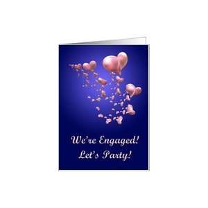  Pink Hearts Engagement Party Invitation Card Health 