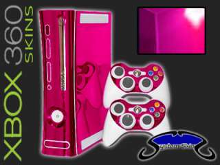 PINK CHROME Skin for Xbox 360 Console System & Faceplate Vinyl Decal 