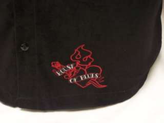 Signature House of Blues Faux Black Velvet Shirt sz LRG  