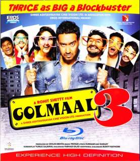 GOLMAAL3 (Bollywood Blu Ray Hindi Movie) 828970002288  