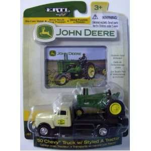  1/64th John Deere Styled A & 1950 Chevrolet Flatbed Toys & Games