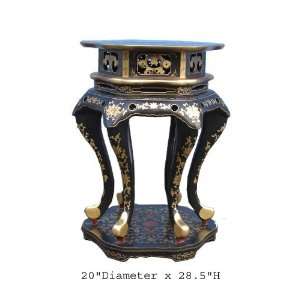   Carving Polygonal Gold Painting Flower Plant Stand