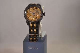 NEW MENS INVICTA 0568 VINTAGE MECHANICAL SKELETON TWO TONE WATCH $995 