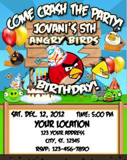 ANGRY BIRDS BIRTHDAY PARTY TICKET INVITATIONS VIP PASSES AND FAVORS 