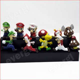 Super Mario Luigi Bowser Waluigi Yoshi 11 Figures Set  