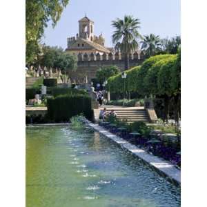 Fountains in Gardens, Cordoba, Andalucia (Andalusia), Spain Premium 